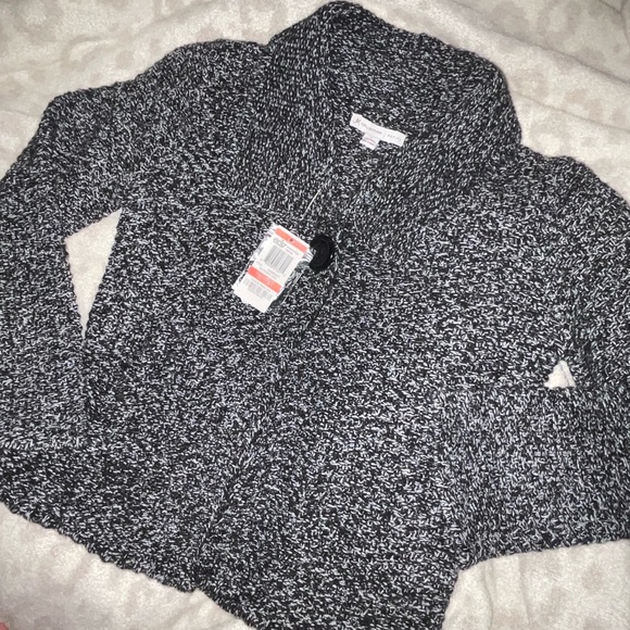 Petite small sweater cardigan black and white brand new from Macy’s - Picture 3 of 8